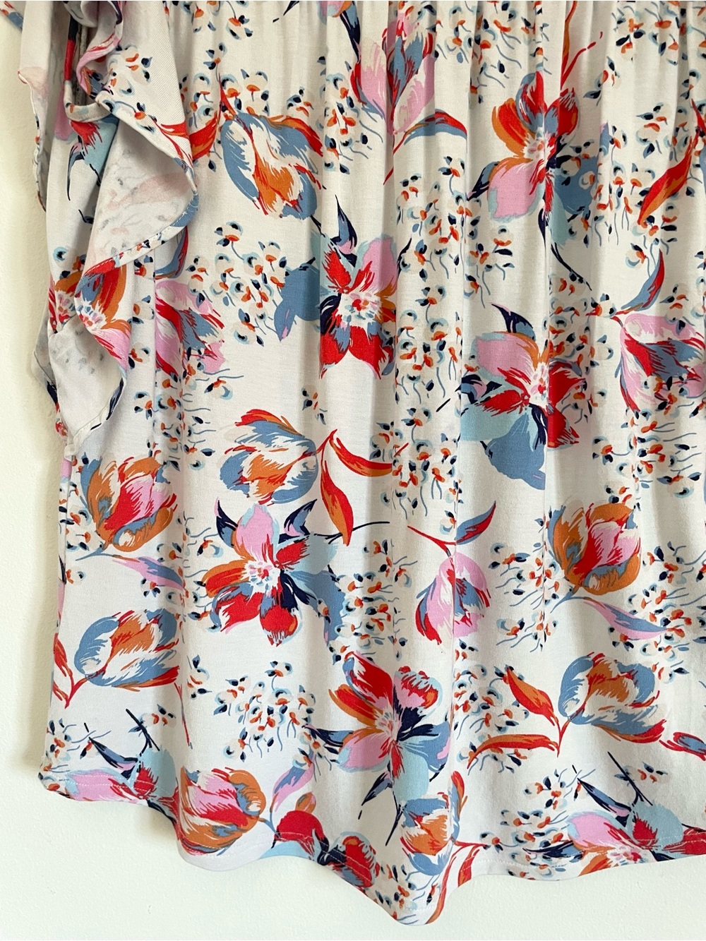 Anthropologie Meadow Rue Ridged Yoke Tee Size M Boho Floral Summer - Picture 11 of 11